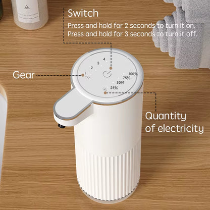 HQ Automatic Soap Dispenser Bathroom Accessories Automatic Liquid Soap Dispenser 360ML TYPE-C White 4 Level Foam Soap Dispenser